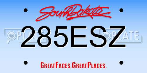 285ESZ South Dakota License Plate