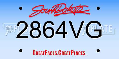 2864VG South Dakota License Plate