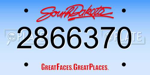 2866370 South Dakota License Plate