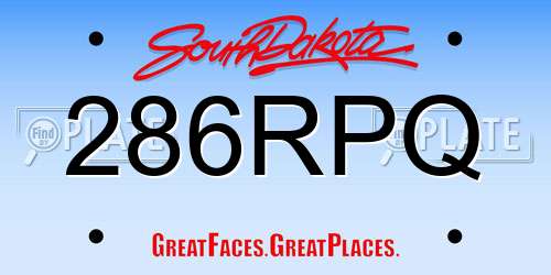 286RPQ South Dakota License Plate