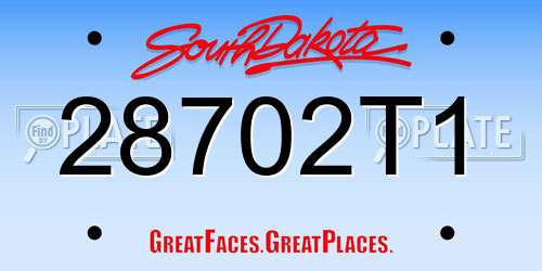 28702T1 South Dakota License Plate