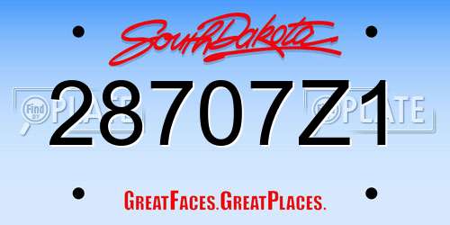 28707Z1 South Dakota License Plate