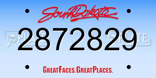 2872829 South Dakota License Plate