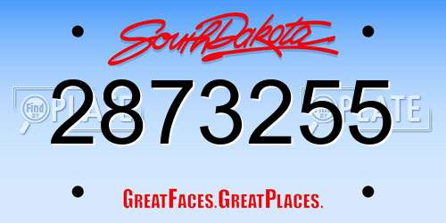 2873255 South Dakota License Plate