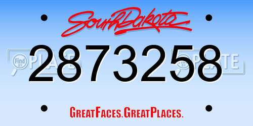 2873258 South Dakota License Plate
