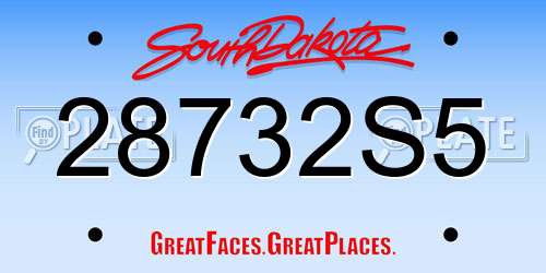 28732S5 South Dakota License Plate