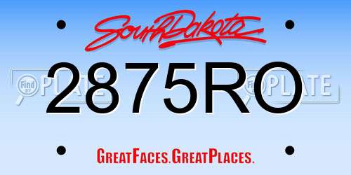 2875RO South Dakota License Plate