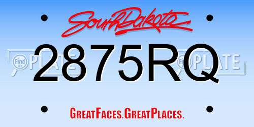 2875RQ South Dakota License Plate