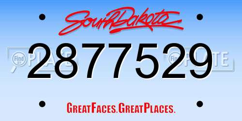 2877529 South Dakota License Plate