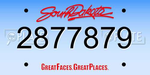 2877879 South Dakota License Plate