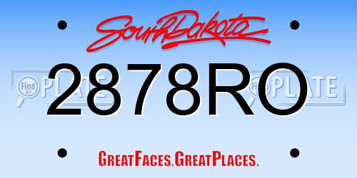 2878RO South Dakota License Plate