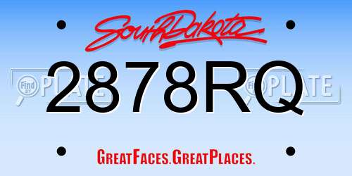 2878RQ South Dakota License Plate