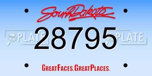 28795 South Dakota License Plate