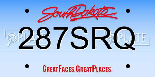 287SRQ South Dakota License Plate