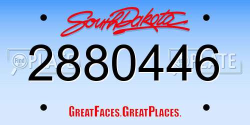 2880446 South Dakota License Plate