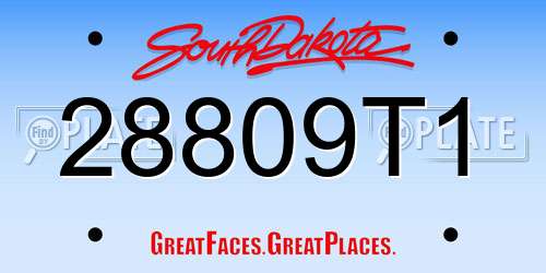 28809T1 South Dakota License Plate