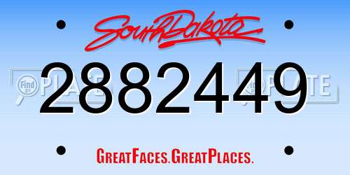 2882449 South Dakota License Plate