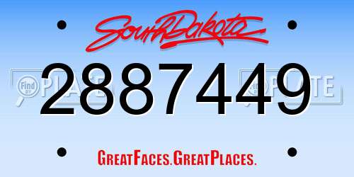 2887449 South Dakota License Plate