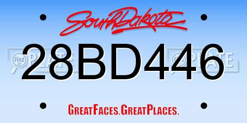 28BD446 South Dakota License Plate