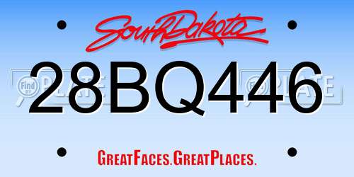 28BQ446 South Dakota License Plate