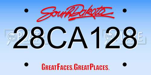 28CA128 South Dakota License Plate