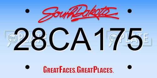 28CA175 South Dakota License Plate