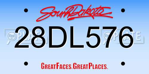 28DL576 South Dakota License Plate