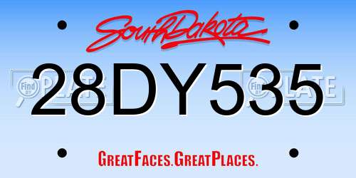 28DY535 South Dakota License Plate