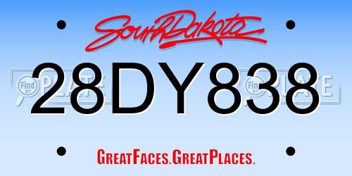 28DY838 South Dakota License Plate