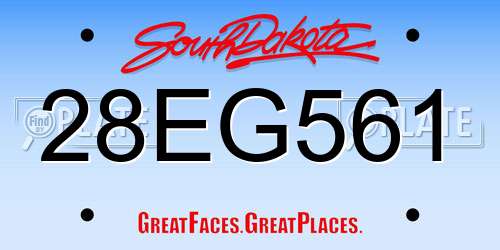 28EG561 South Dakota License Plate