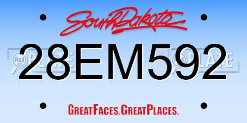 28EM592 South Dakota License Plate