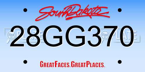 28GG370 South Dakota License Plate