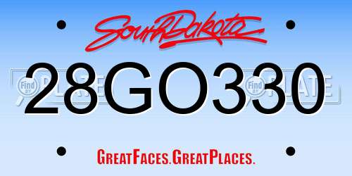28GO330 South Dakota License Plate