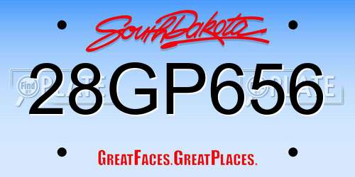 28GP656 South Dakota License Plate