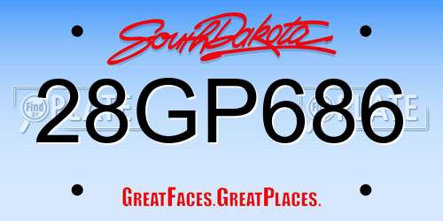28GP686 South Dakota License Plate