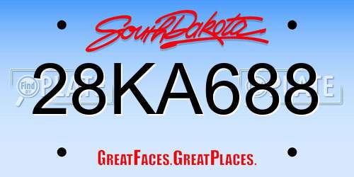 28KA688 South Dakota License Plate