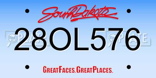 28OL576 South Dakota License Plate