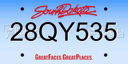 28QY535 South Dakota License Plate