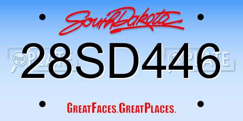28SD446 South Dakota License Plate