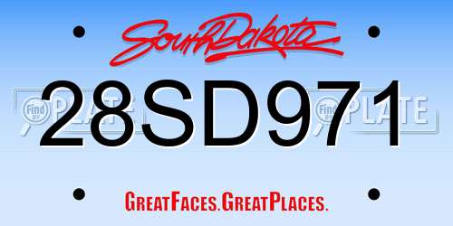28SD971 South Dakota License Plate