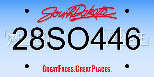 28SO446 South Dakota License Plate