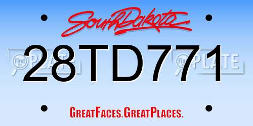 28TD771 South Dakota License Plate