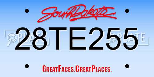 28TE255 South Dakota License Plate