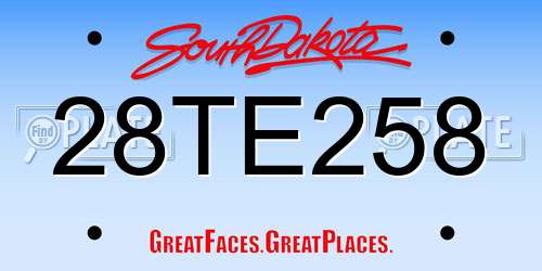 28TE258 South Dakota License Plate
