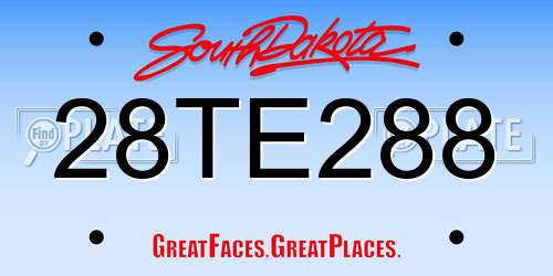 28TE288 South Dakota License Plate