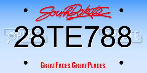 28TE788 South Dakota License Plate