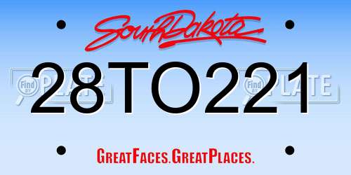 28TO221 South Dakota License Plate