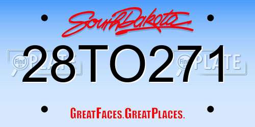 28TO271 South Dakota License Plate