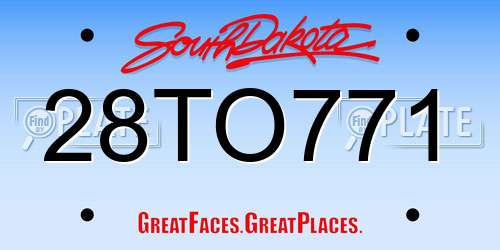 28TO771 South Dakota License Plate
