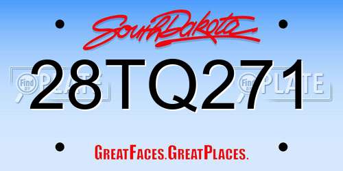 28TQ271 South Dakota License Plate